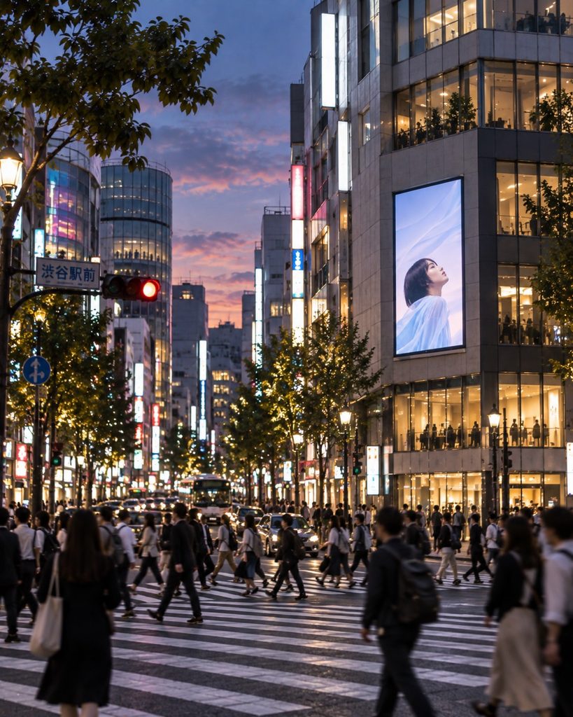 街中の大型サイネージ